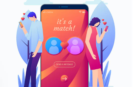Bright mobile-themed illustration representing modern online discovery